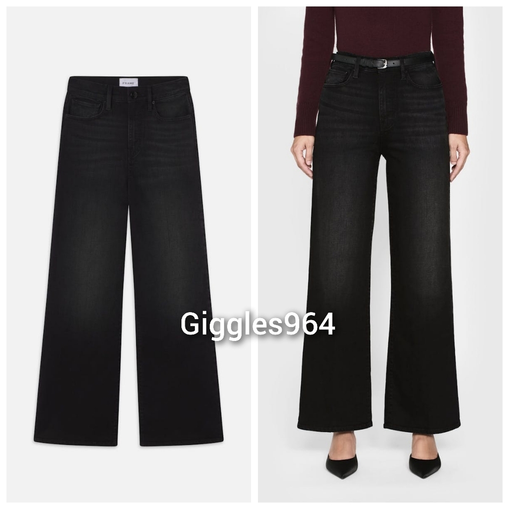 FRAME Le Slim Palazzo Wide Leg Pants Jeans Crescent